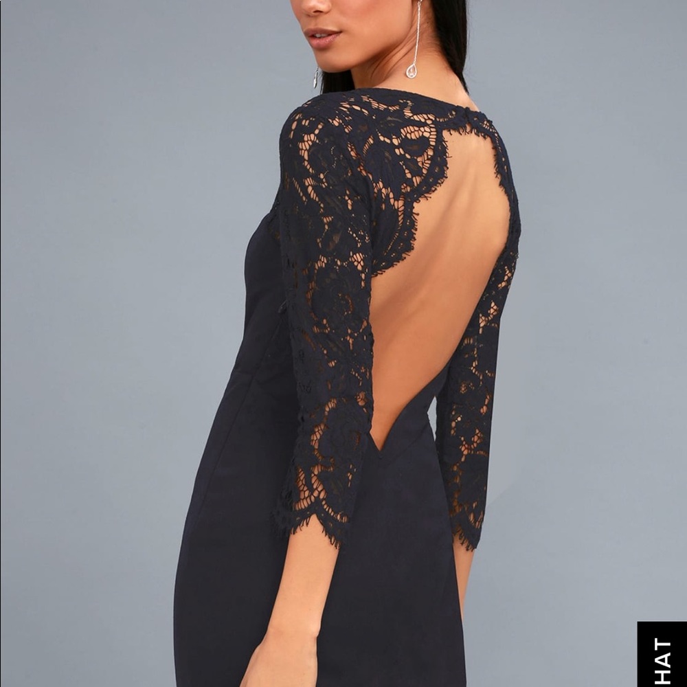 Navy Blue Laced Dress